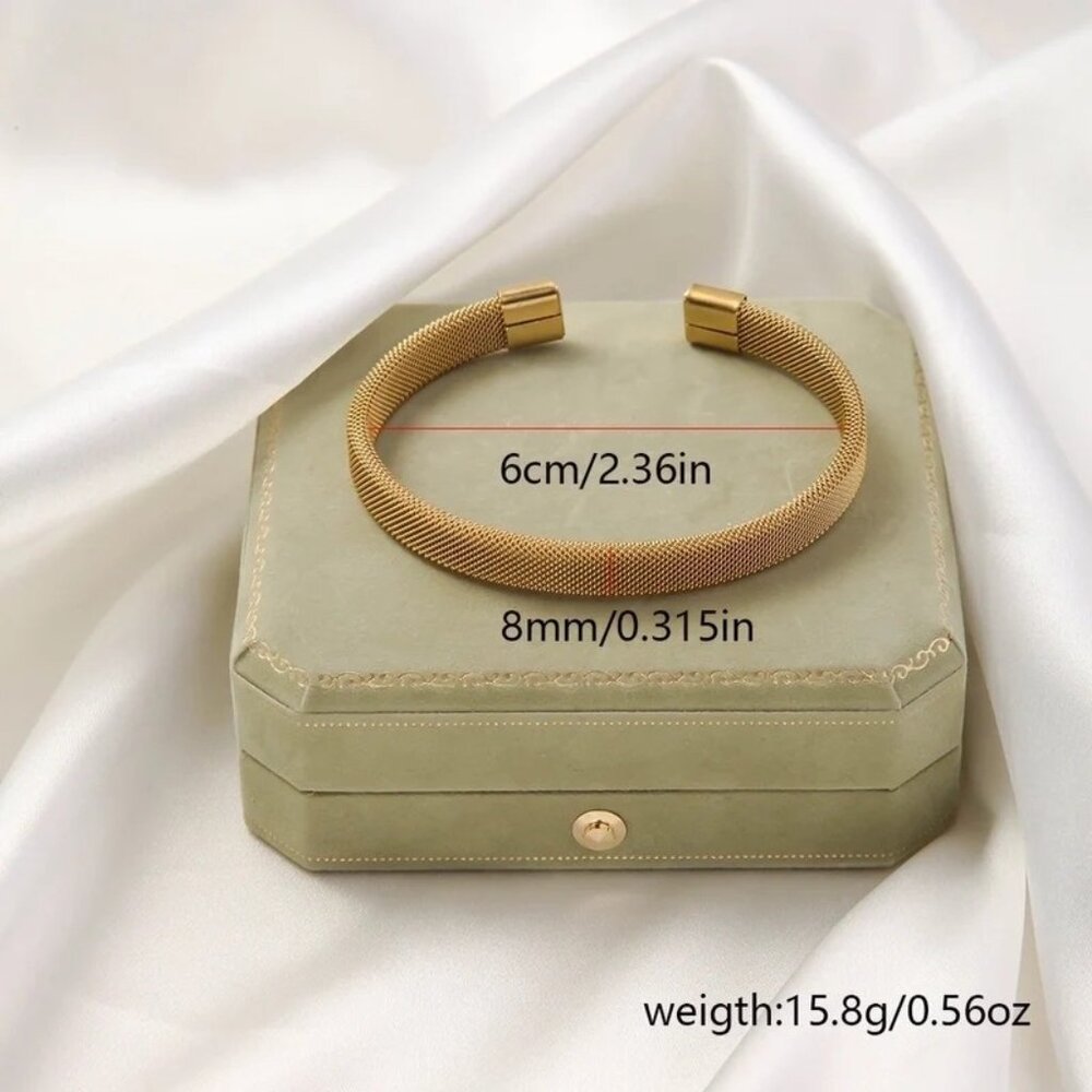 #071 Minimalist Classic Style Titanium Steel Cuff Bracelets
